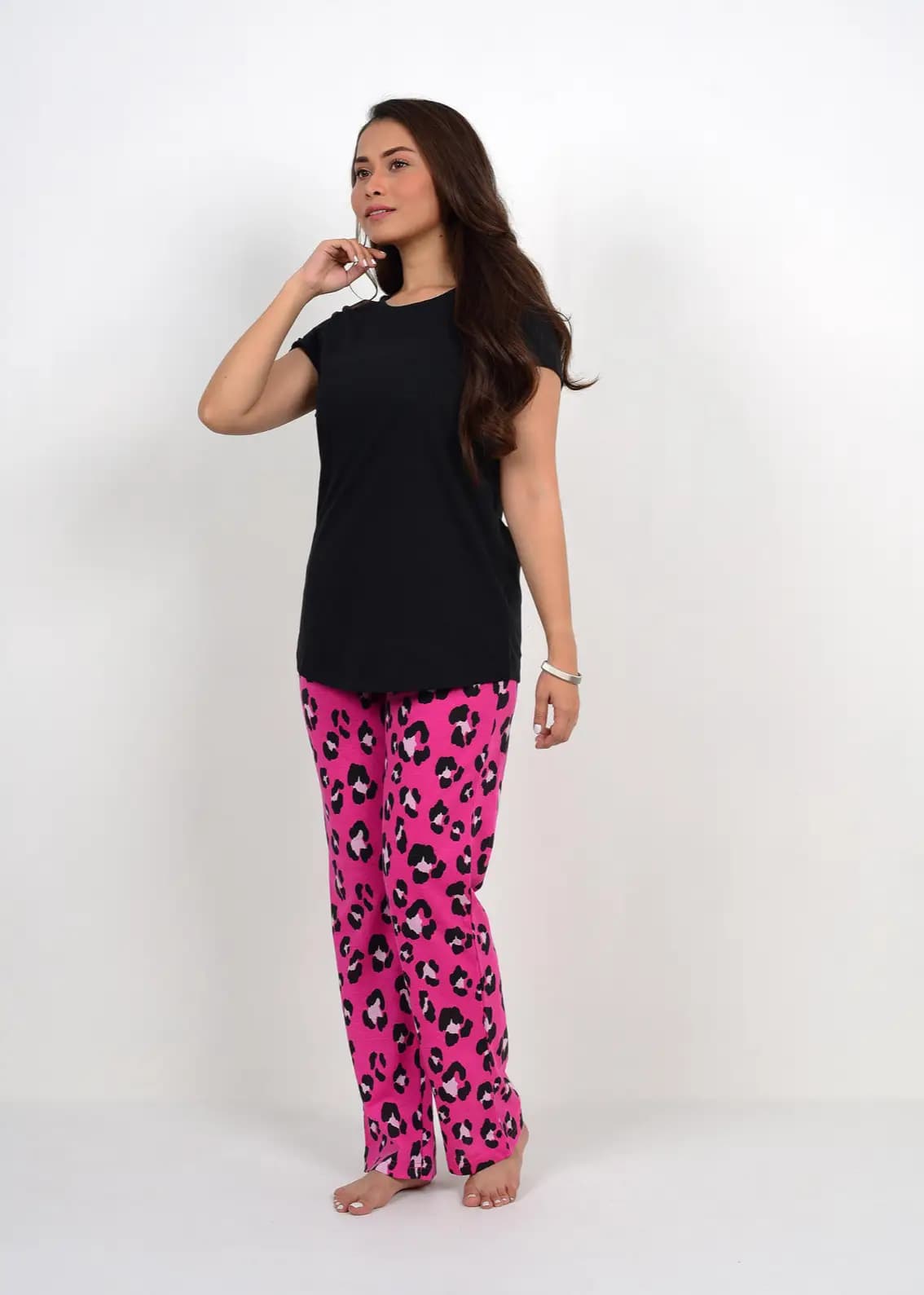 Black Animal Print PJ Set