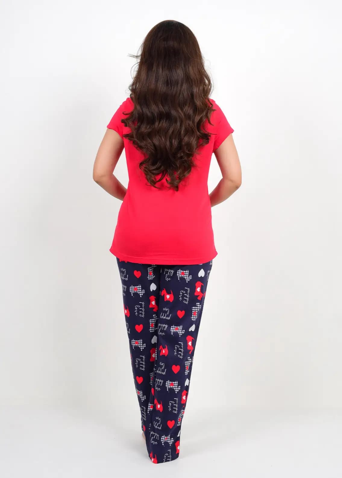 Red Puppy Print PJ Set