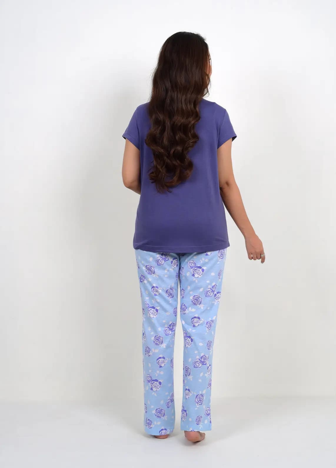Navy Flower Print PJ Set