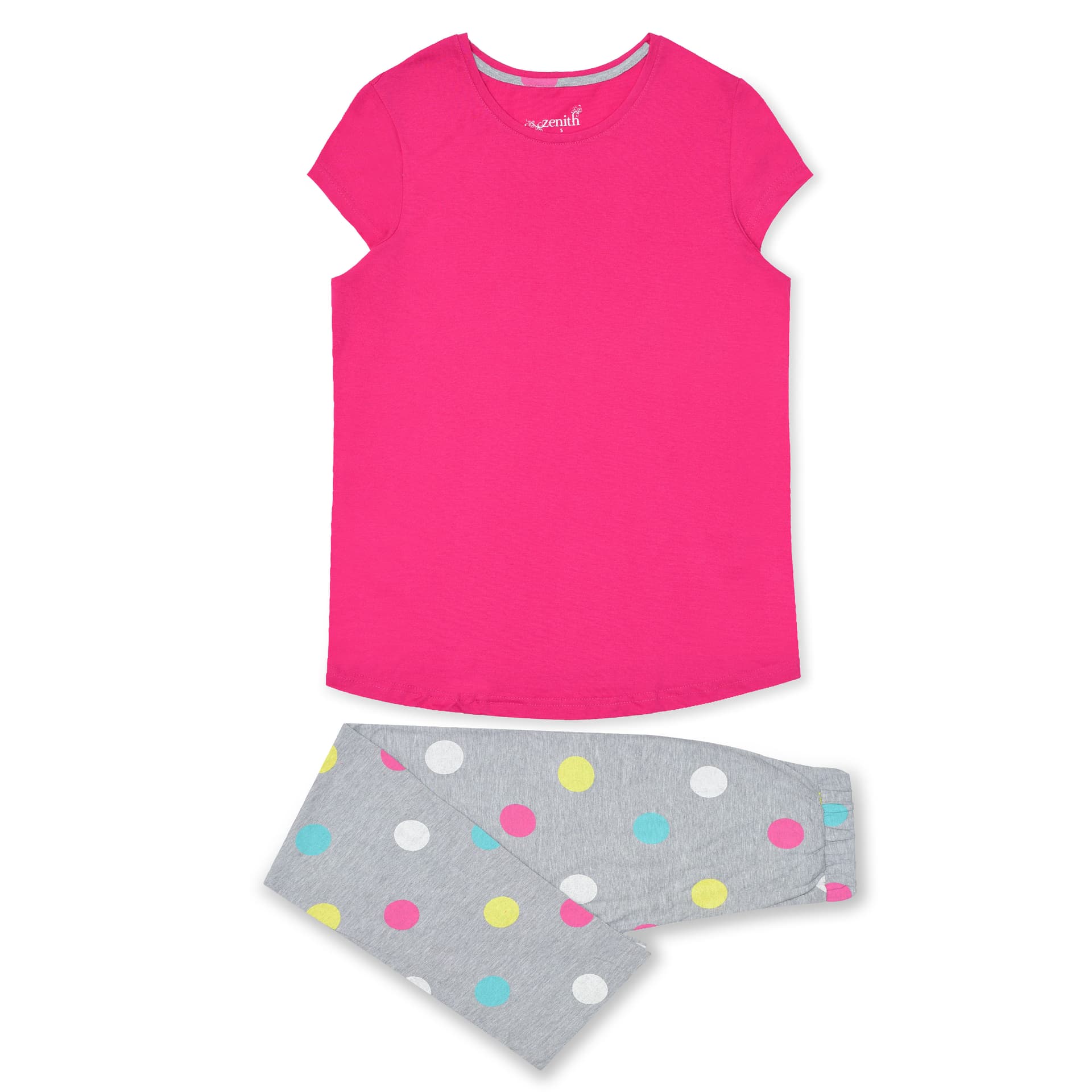 Hot Pink Polka Dot Print PJ Set