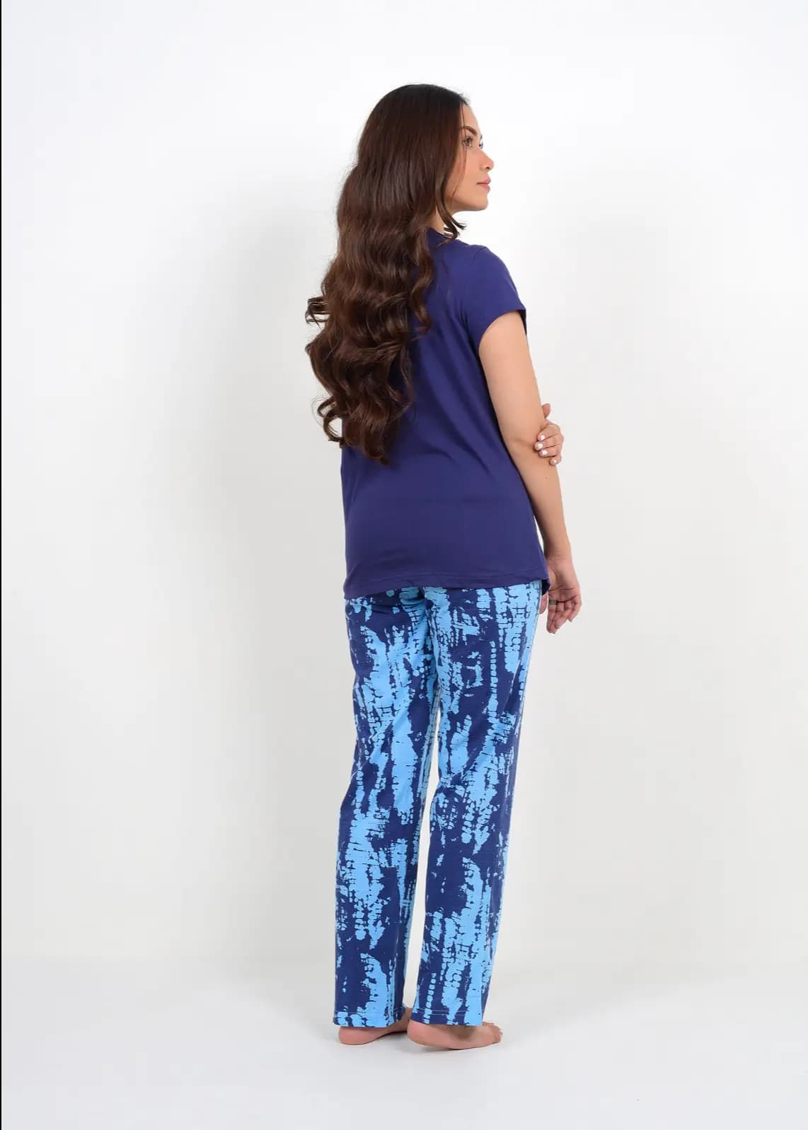 Navy Tie Dye Print PJ Set