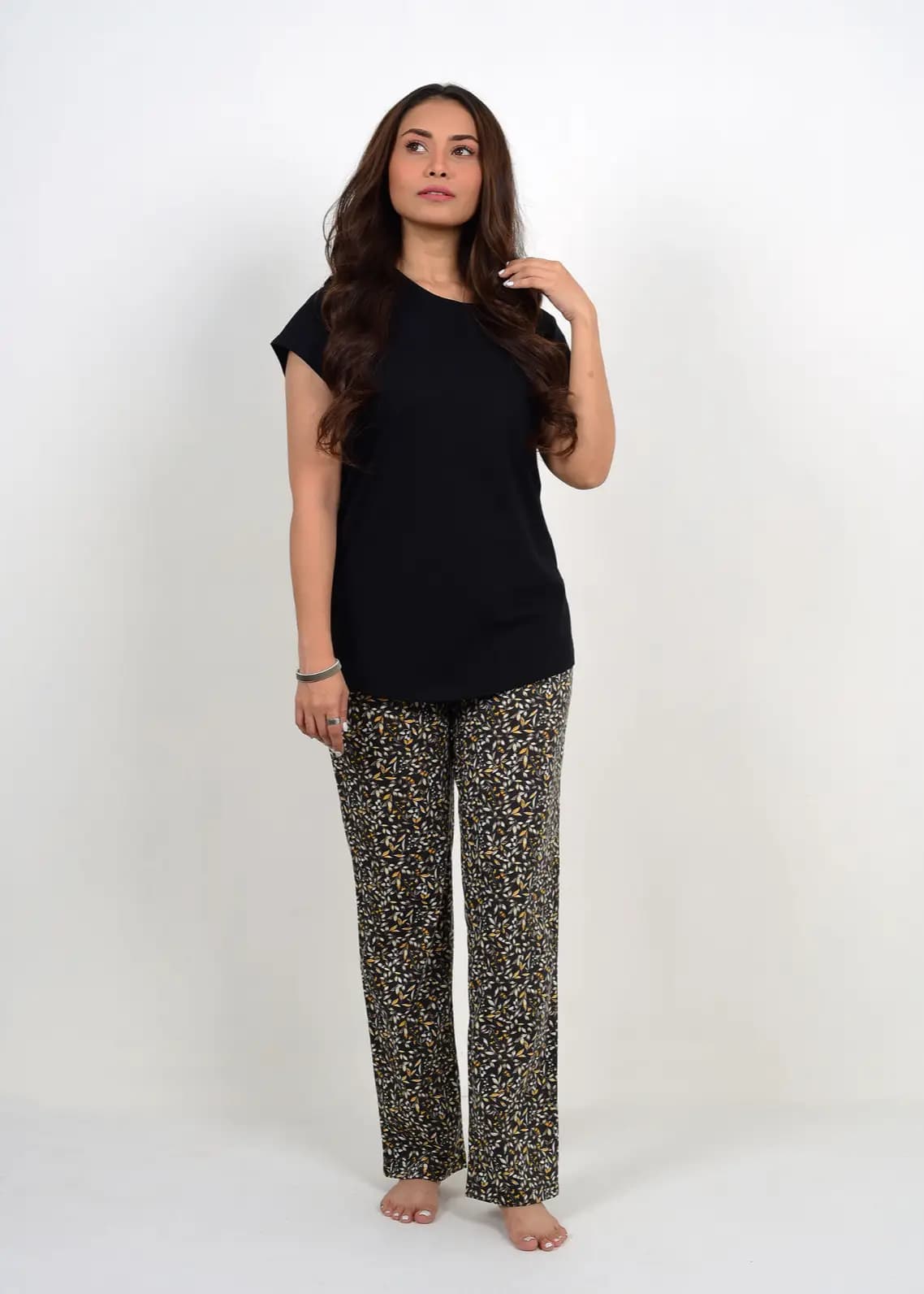 BLACK Print PJ Set