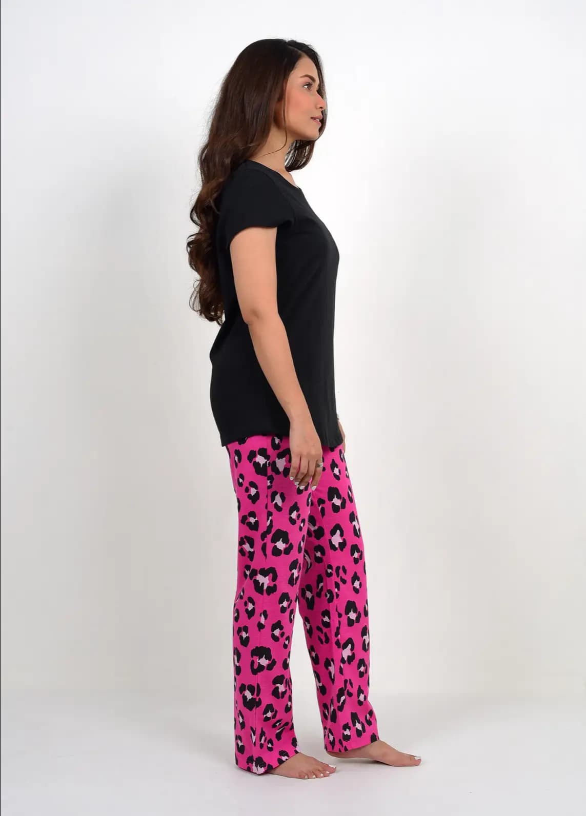 Black Animal Print PJ Set