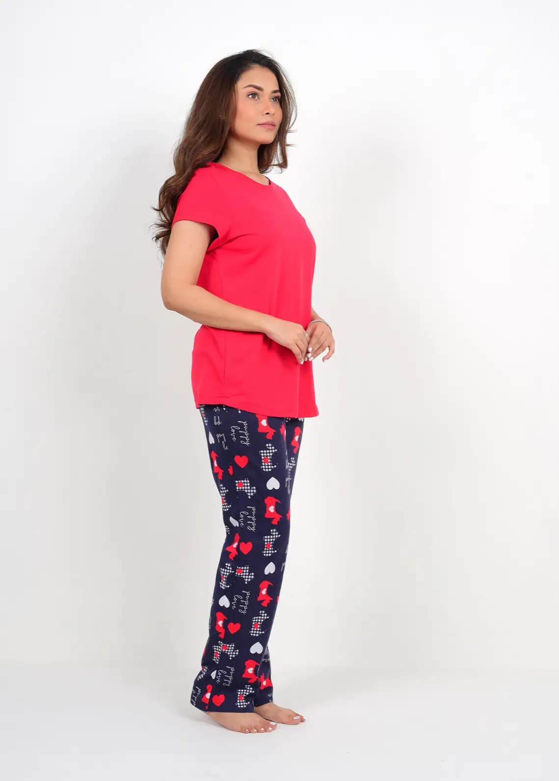 Red Puppy Print PJ Set